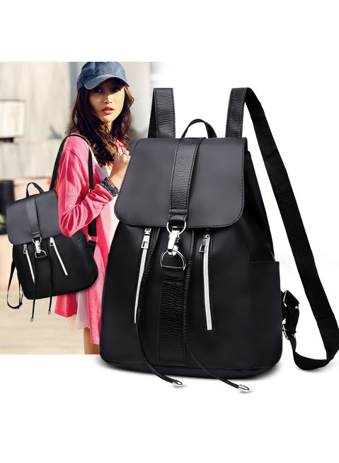 Star Women's Backpack 2020 Women's OxFord Cloth Waterproof Backpack Korean Casual Women's Bag-Color:Black  - Image 2