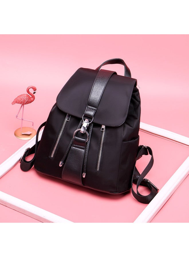 Star Women's Backpack 2020 Women's OxFord Cloth Waterproof Backpack Korean Casual Women's Bag-Color:Black  - Image 4