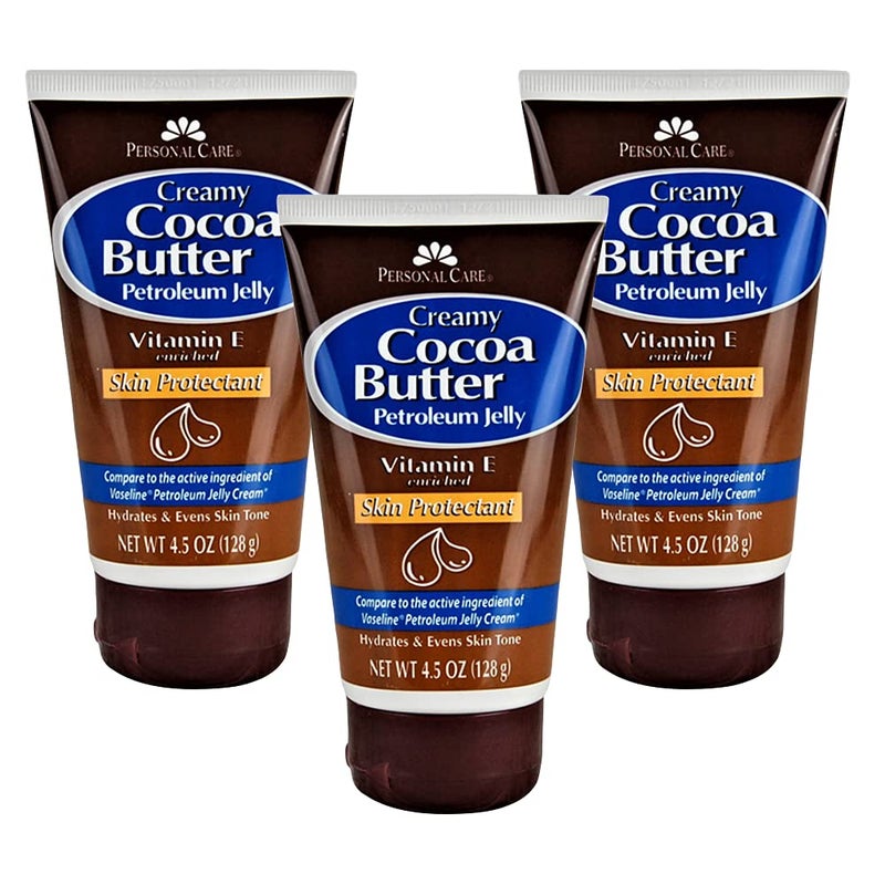 Personal Care Petroleum Jelly Vitamin E and Cocoa Butter Lotion 4.5 Oz (3 Pack) Vitamin E Cream for Skin with Cocoa Butter Cream Petroleum Jelly Tube - Image 1