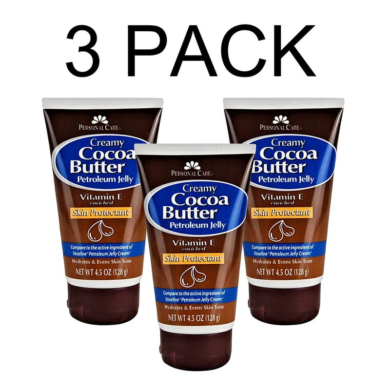 Personal Care Petroleum Jelly Vitamin E and Cocoa Butter Lotion 4.5 Oz (3 Pack) Vitamin E Cream for Skin with Cocoa Butter Cream Petroleum Jelly Tube - Image 4