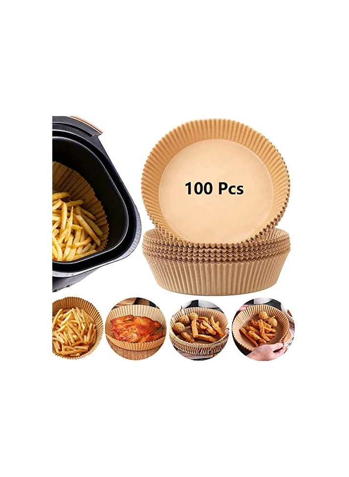 erorex Air Fryer Disposable Paper Liner, 100 PCS Non-stick Disposable Air Fryer Liners, Parchment Paper for Air Fryer Oil-Proof Water-proof - Image 1