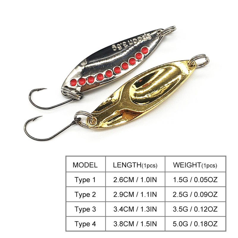Fishing Lure 1.5 G 6 Pcs Solid Metal Construction - Super Sharp Anti-Corrosion Hook Mini Spoon Lure for Saltwater Freshwater Fishing - Image 4