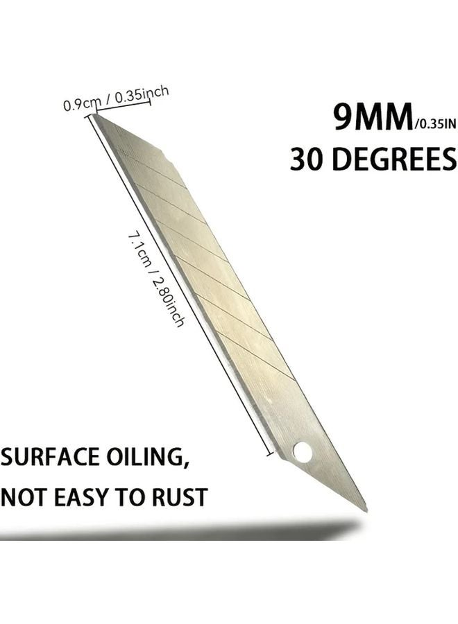 30 Degree Angle 9Mm Narrow Utility Knife Blades Silver Color 20 Pieces - Image 3