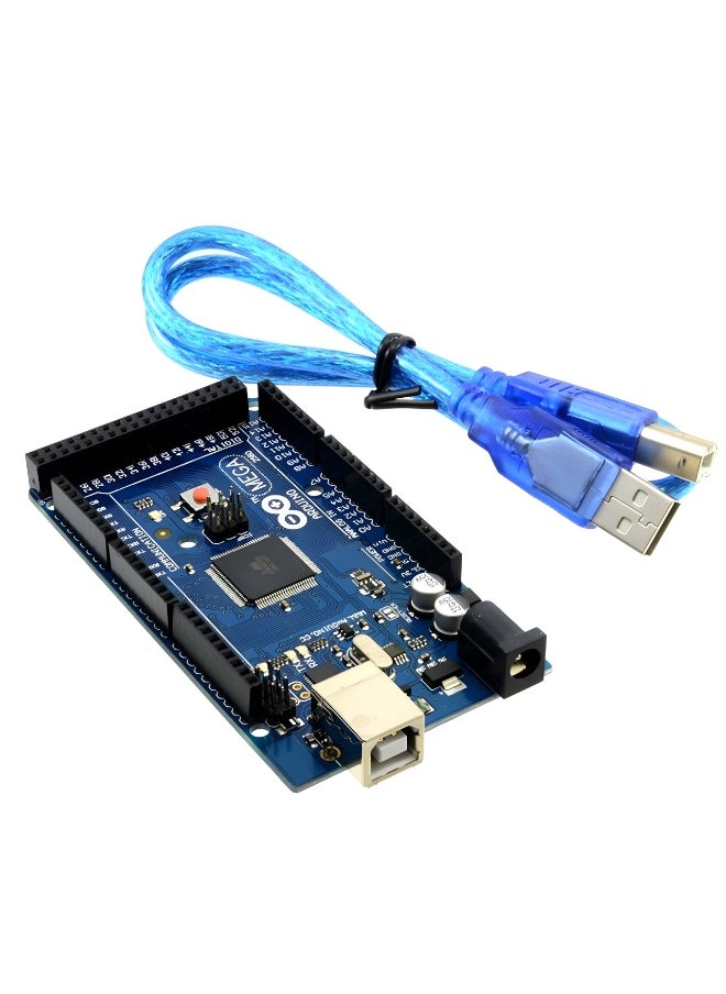 Arduino Mega 2560 R3 Compatible Board – Budget ATmega2560 Microcontroller with USB Cable  - Image 2