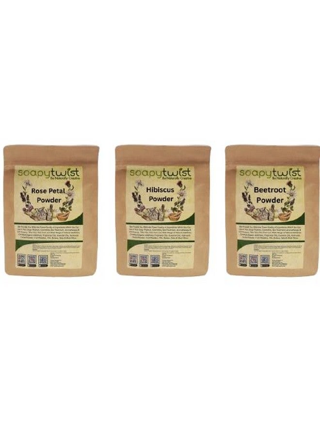 Soapy Twist Organic Rose Petal | Hibiscus | Beetroot Powder Combo Pack