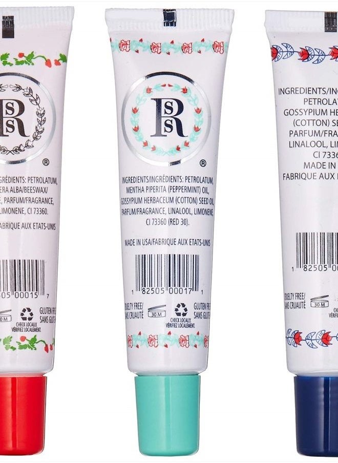 Rosebud Perfume Co. - Tube 3 Pack: Smith's Rosebud Salve + Smith's Strawberry Lip Balm + Smith's Minted Rose Lip Balm - Image 1