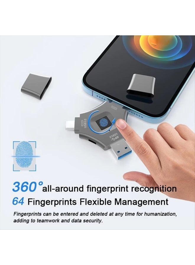 New 3-in-1 USB3.0 Fingerprint Encryption Drive, Secure Storage Password Protected USB Drive Suitable for Android - Image 5