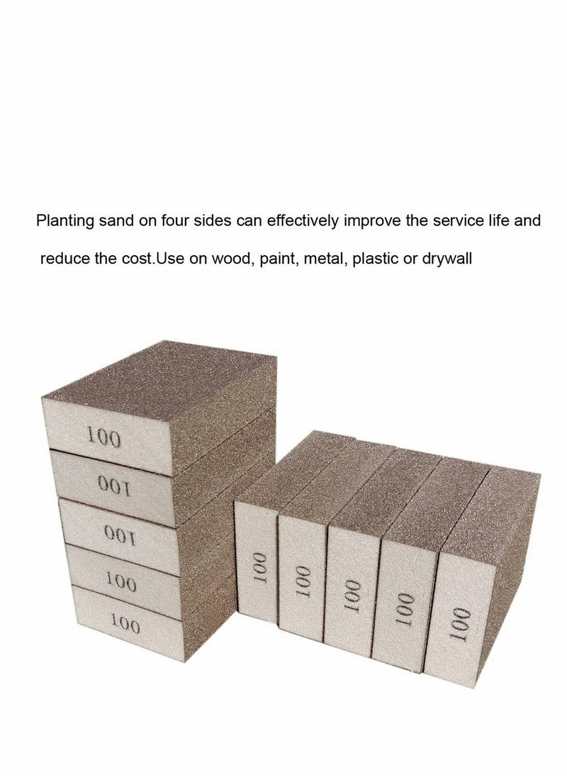 Excefore 10 Pack 100 Grit Sanding Sponge, Washable and Reusable Sanding Blocks Great for Pot Brush Pan Brush Sponge Brush Glasses Sanding Wood Sanding Metal Sanding (100 Grit-10 Pack)  - Image 2