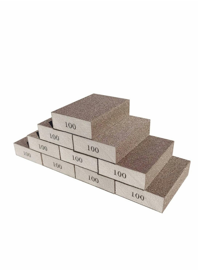 Excefore 10 Pack 100 Grit Sanding Sponge, Washable and Reusable Sanding Blocks Great for Pot Brush Pan Brush Sponge Brush Glasses Sanding Wood Sanding Metal Sanding (100 Grit-10 Pack)  - Image 1