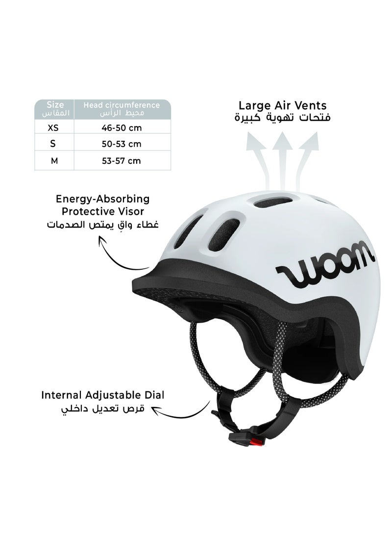 Woom READY Kids Bike Helmet | Size S 50-54 cm | Lightweight Ventilated In-Mold Shell | Multi-Sport Head Protection | Adjustable Dial Fit | Pale Grey - Image 3