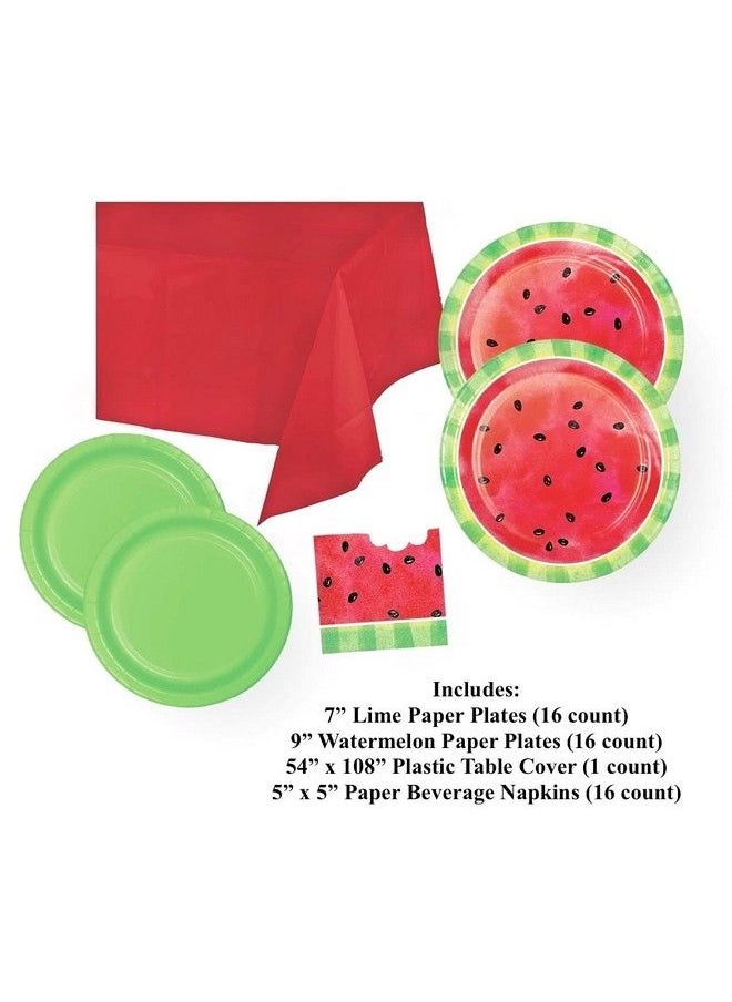 CREATIVE CONVERTING Watermelon Party Fruit Birthday First One In A Melon Party Supplies (49 Piece)  - Image 3