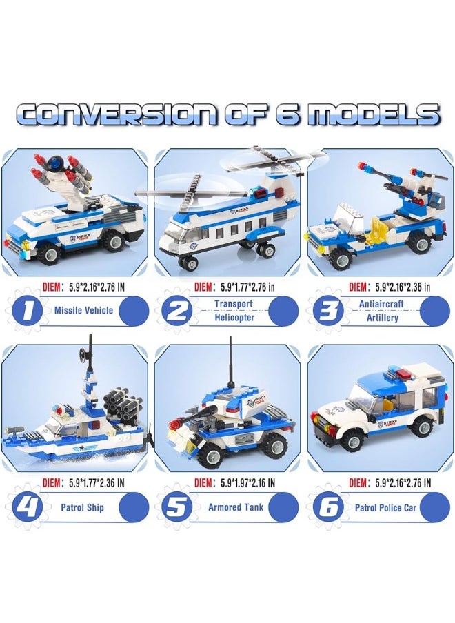 EP EXERCISE N PLAY EP EXERCISE N PLAY 1169 Pieces Police Ship Building Blocks Kit with Cop Car Helicopter Patrol Boat for Boys and Girls Age 6-12  - Image 5
