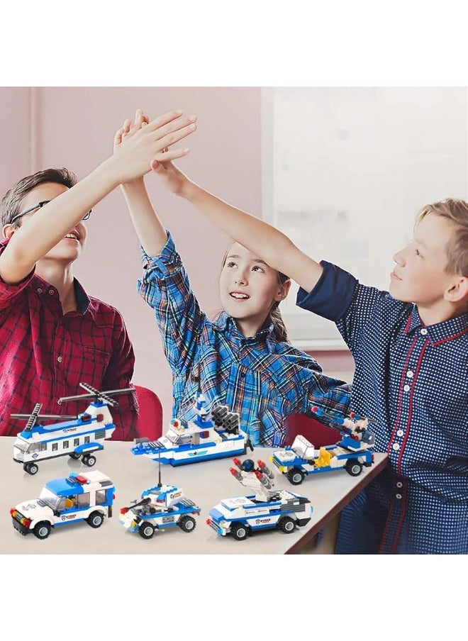 EP EXERCISE N PLAY EP EXERCISE N PLAY 1169 Pieces Police Ship Building Blocks Kit with Cop Car Helicopter Patrol Boat for Boys and Girls Age 6-12  - Image 1