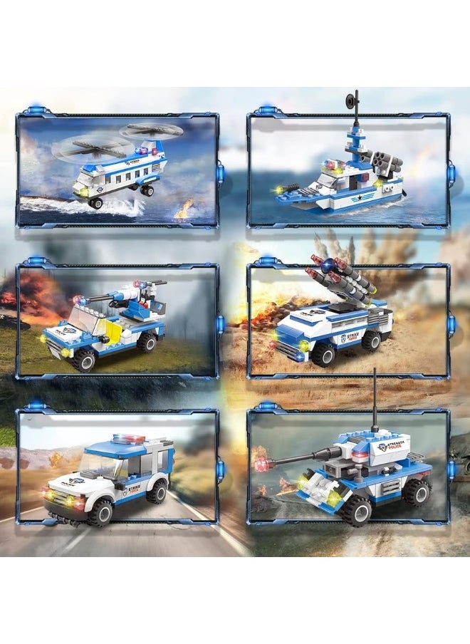 EP EXERCISE N PLAY EP EXERCISE N PLAY 1169 Pieces Police Ship Building Blocks Kit with Cop Car Helicopter Patrol Boat for Boys and Girls Age 6-12  - Image 3