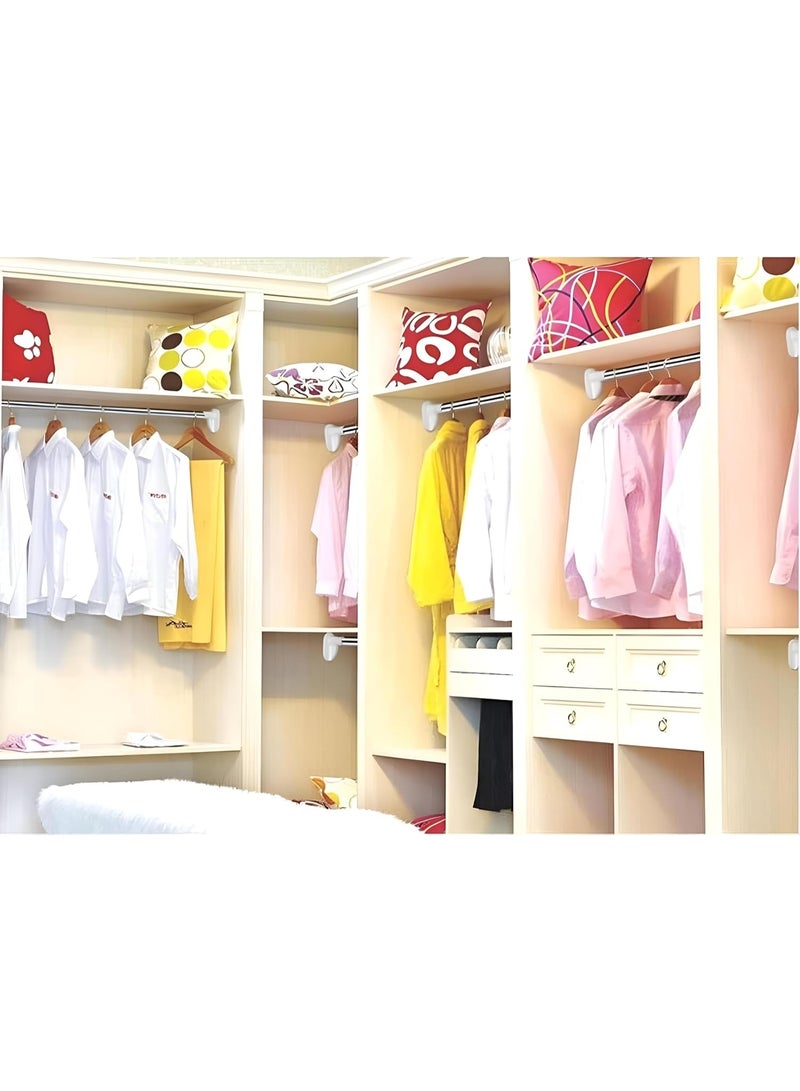 Curtain rod made of stainless steel, telescopic rod for tension mounting without drilling, stainless steel pipe that can be lengthened and shortened - multi-purpose hanging rod for bathroom and shower windows and entryway cabinets, adjustable length 85-150 cm - Image 3