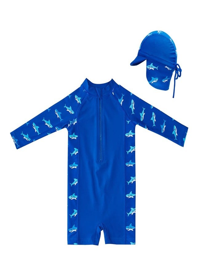Big Softies Baby 2 Piece Swim Wear for Boy-Navy, Size-3|Swimming Costume|Swim Suit|Design-Shark|Combo of 2 Pc Pack Chlorine & Salt Water Friendly|UPF 50+|for 3-4 Years Boys - Image 1
