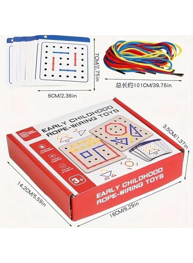 Wooden Lacing Toy For Kids Learning To Tie Shoelaces Hand Eye Coordination Educational Gift - Image 5