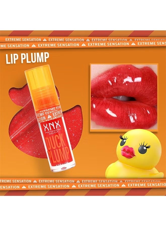 أكس أن أكس Duck Plump Lip Plumping Lacquer, زيت الشفاه الدهنية الشفاه الزجاج, جليتر شين بريمير الشفاه واضحة سقوط الشفاه لمعان, الصبغة العالية لا لمعان الشفاه اللصق, الشفاه Plumper لمعان جعل الشفاه اكمل - Image 5