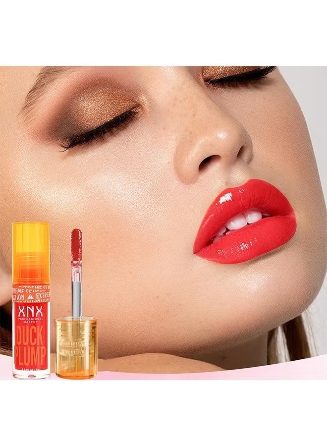 أكس أن أكس Duck Plump Lip Plumping Lacquer, زيت الشفاه الدهنية الشفاه الزجاج, جليتر شين بريمير الشفاه واضحة سقوط الشفاه لمعان, الصبغة العالية لا لمعان الشفاه اللصق, الشفاه Plumper لمعان جعل الشفاه اكمل - Image 4