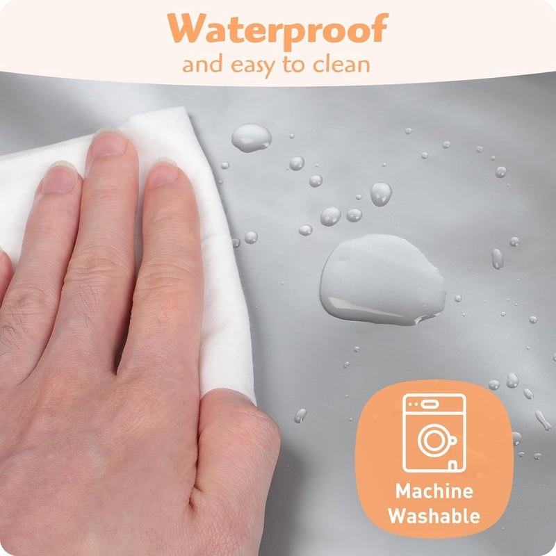 Knirose Anti Roll Diaper Changing Pad Mat with Swaddle Strap 3in1 Portable Waterproof Foldable Travel Station with Dual Storage Pockets Builtin Pillow Wipes Holder Shower Gift for Newborns Girls Boys - Image 5