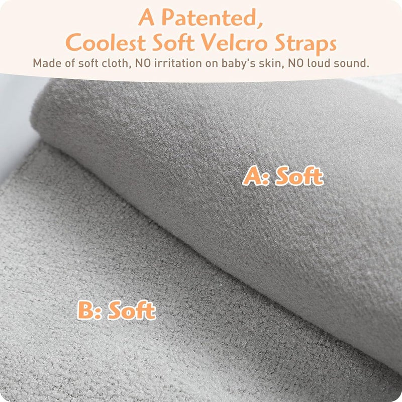 Knirose Anti Roll Diaper Changing Pad Mat with Swaddle Strap 3in1 Portable Waterproof Foldable Travel Station with Dual Storage Pockets Builtin Pillow Wipes Holder Shower Gift for Newborns Girls Boys - Image 4