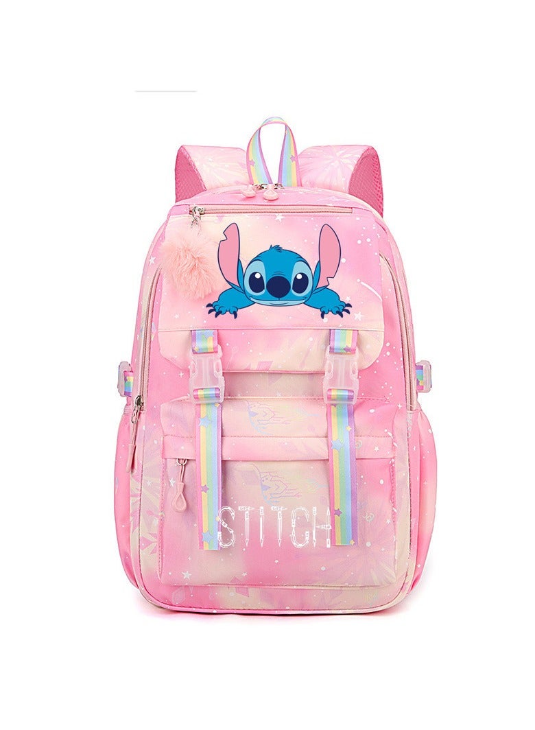 Stitch Student Backpack Large Capacity Backpack for Primary and Secondary School Students Cartoon Print Backpack 30*44*22CM