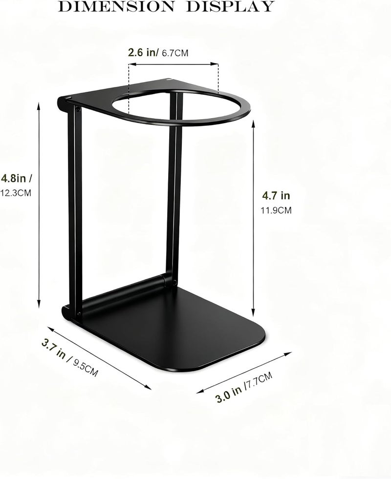 SEHXIM Pour over Dripper Stand,Portable &Foldable Aluminum Coffee Dripper Holder Rack, Espresso Machine Stand Suitable for Home,Camping,Coffee Stand with Base for Hand Press Espresso Coffee Maker (Black) - Image 2