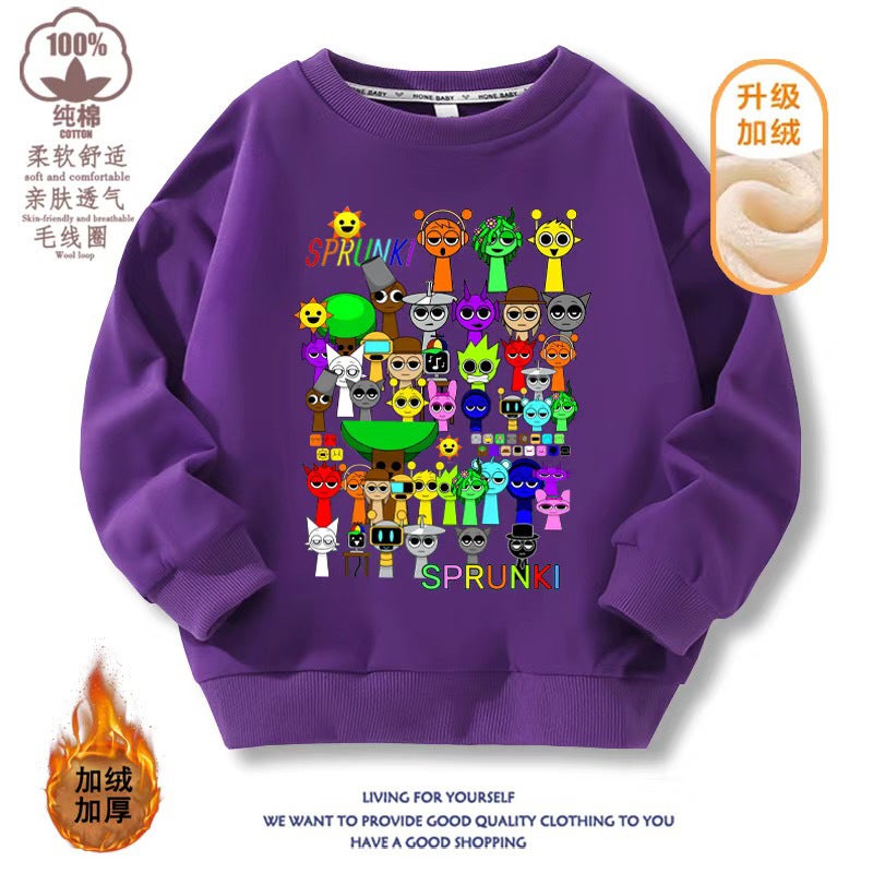 Children'S Vests Sprunki Music Rhythm Box Game Clothes Fleece-Lined Coat Tide 2 - Image 4