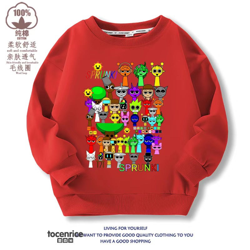 Children'S Vests Sprunki Music Rhythm Box Game Clothes Fleece-Lined Coat Tide 2 - Image 5