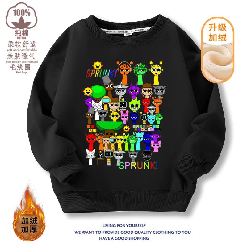 Children'S Vests Sprunki Music Rhythm Box Game Clothes Fleece-Lined Coat Tide 2 - Image 3