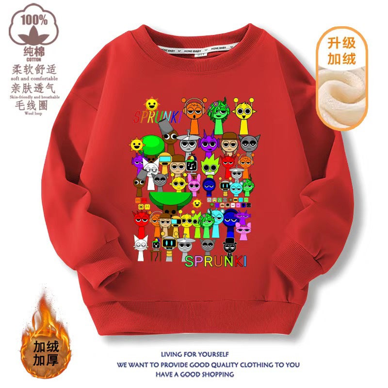 Children'S Vests Sprunki Music Rhythm Box Game Clothes Fleece-Lined Coat Tide 2 - Image 2