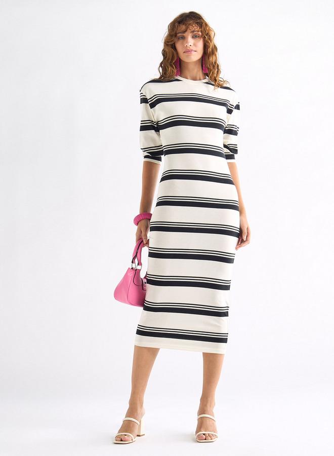 Splash FAV Striped Bodycon Dress - Image 2