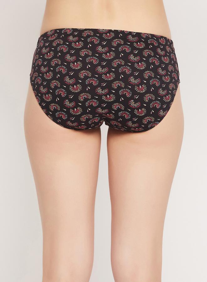 Clovia Clovia Multicolor Pack of 3 Mid Waist Floral Printed Hipster Briefs  - Image 2