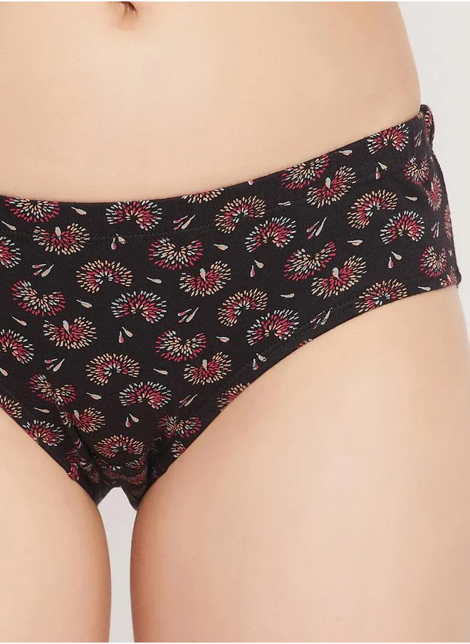 Clovia Multicolor Pack of 3 Mid Waist Floral Printed Hipster Briefs by Styli