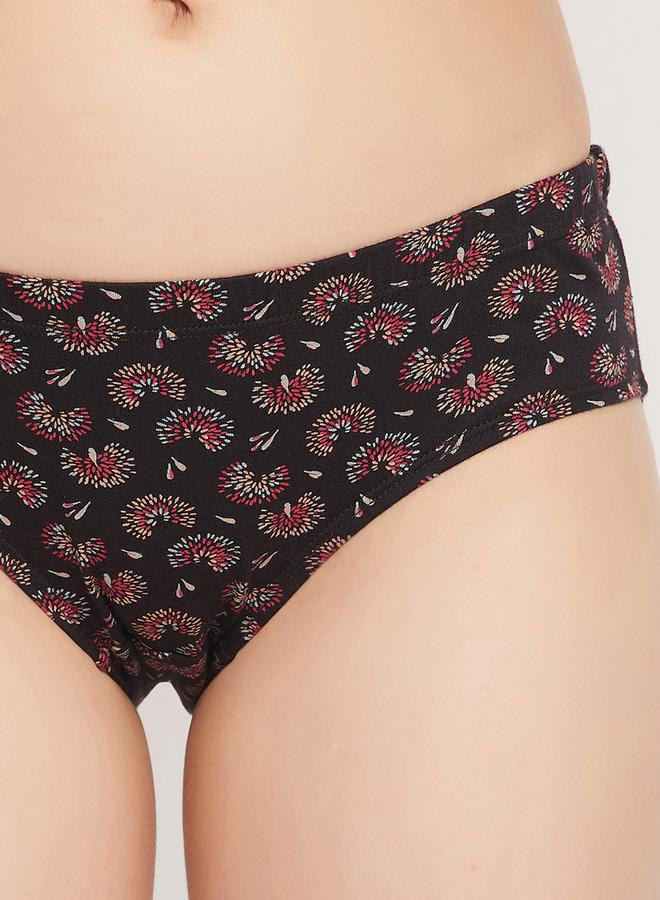Clovia Clovia Multicolor Pack of 3 Mid Waist Floral Printed Hipster Briefs  - Image 3