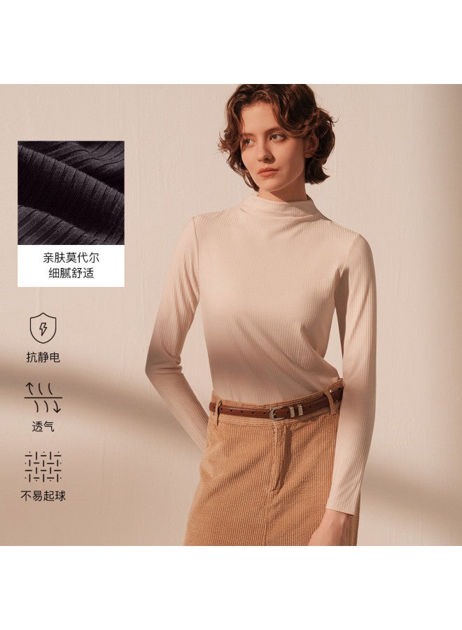 ubras Women'S Mock Neck Base Layer Top, Wearable Alone Or As Innerwear, Autumn Turtleneck Shirt - Image 2