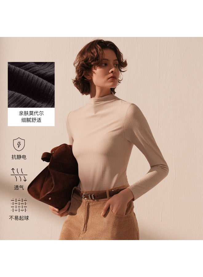 ubras Women'S Mock Neck Base Layer Top, Wearable Alone Or As Innerwear, Autumn Turtleneck Shirt - Image 3