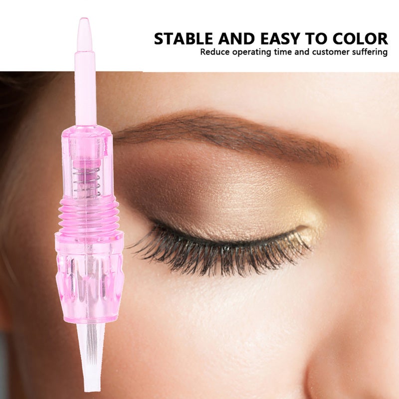 Microblading Needle: Pink Screw-Top 5-Pin Row, Disposable Single-Use, Sharp Flexible Pin - Stainless Steel Build, Standard Size for Tattoo Artists & Beauty Salons for Eyebrow Lip Eyeliner Tattoo Proce - Image 3