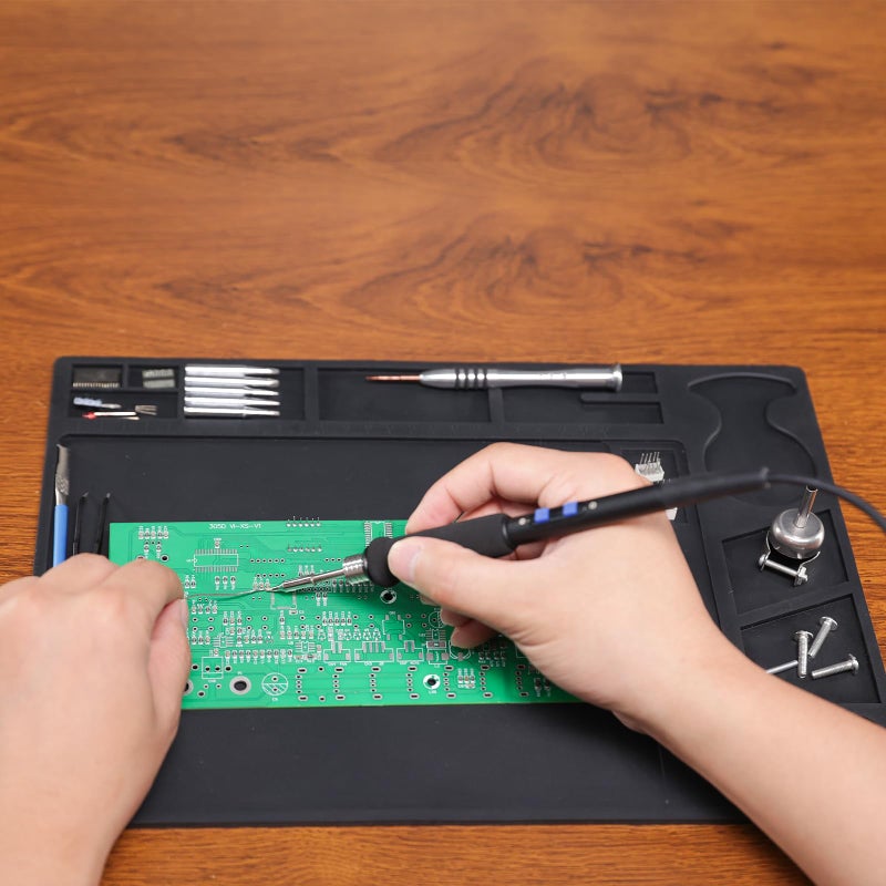 WEP M160 Silicone Soldering Mat 13.7x9.9 inches Heat-resistant with 5 Function Zones, Soldering Mat for, electronics repair, DIY Projects - Image 2