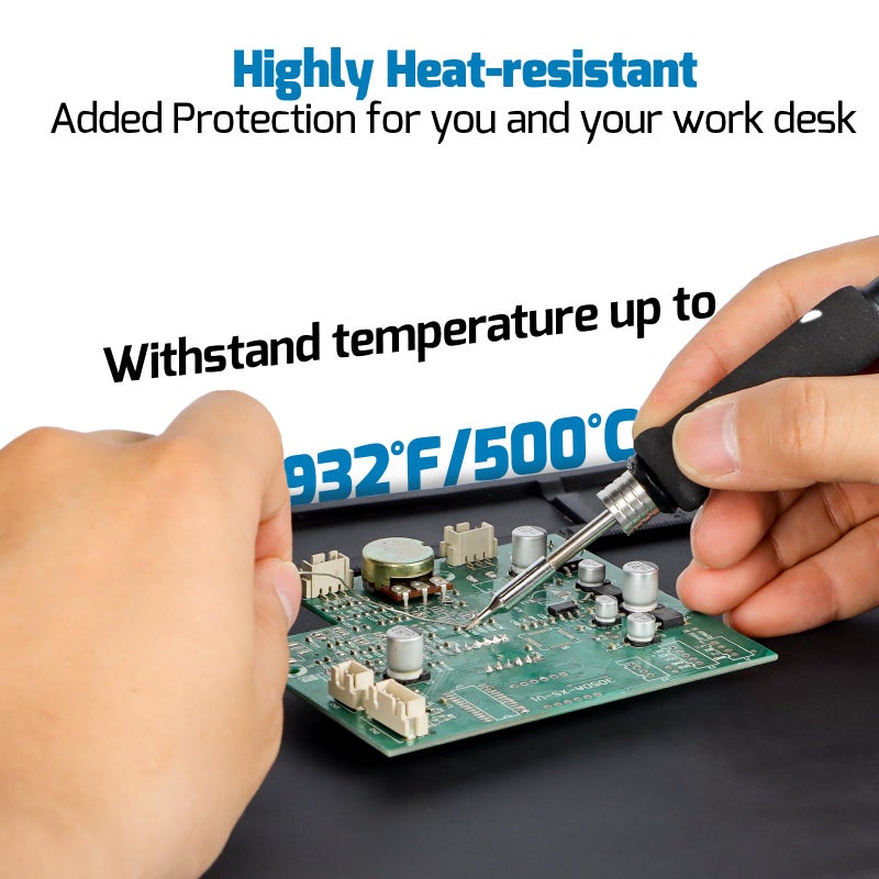 WEP M160 Silicone Soldering Mat 13.7x9.9 inches Heat-resistant with 5 Function Zones, Soldering Mat for, electronics repair, DIY Projects - Image 4