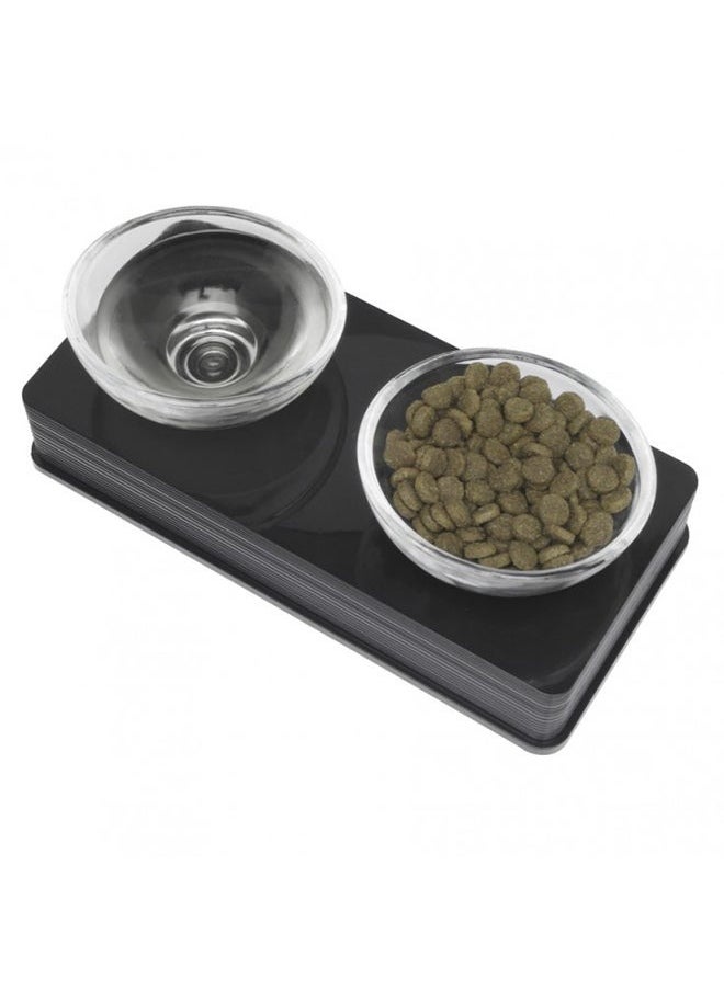 Catit Glass Cat Bowl Black 