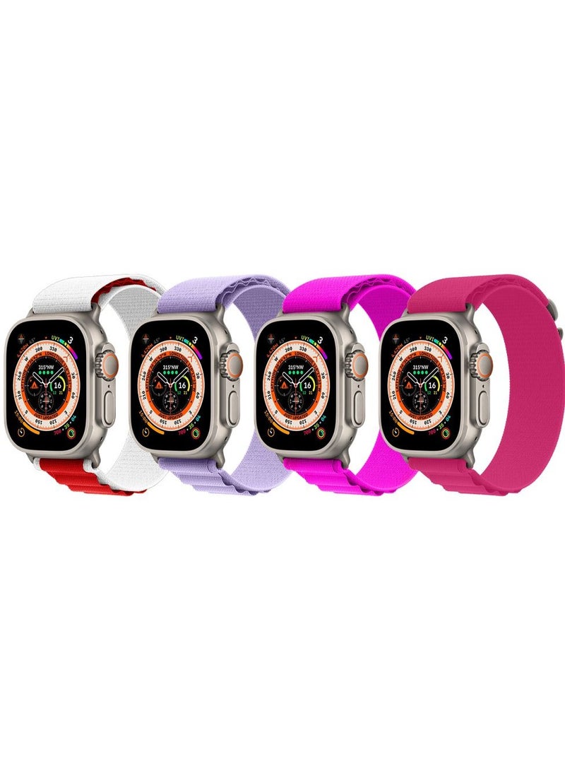 CATANES 4 Pack For Apple Watch Band 49mm 45mm 44mm 42mm Alpine Loop Band Women Men Adjustable with Metal G-Hook Strap for iWatch Ultra Series SE 8/7/6/5/4/3/2/1 Multicolour  - Image 3