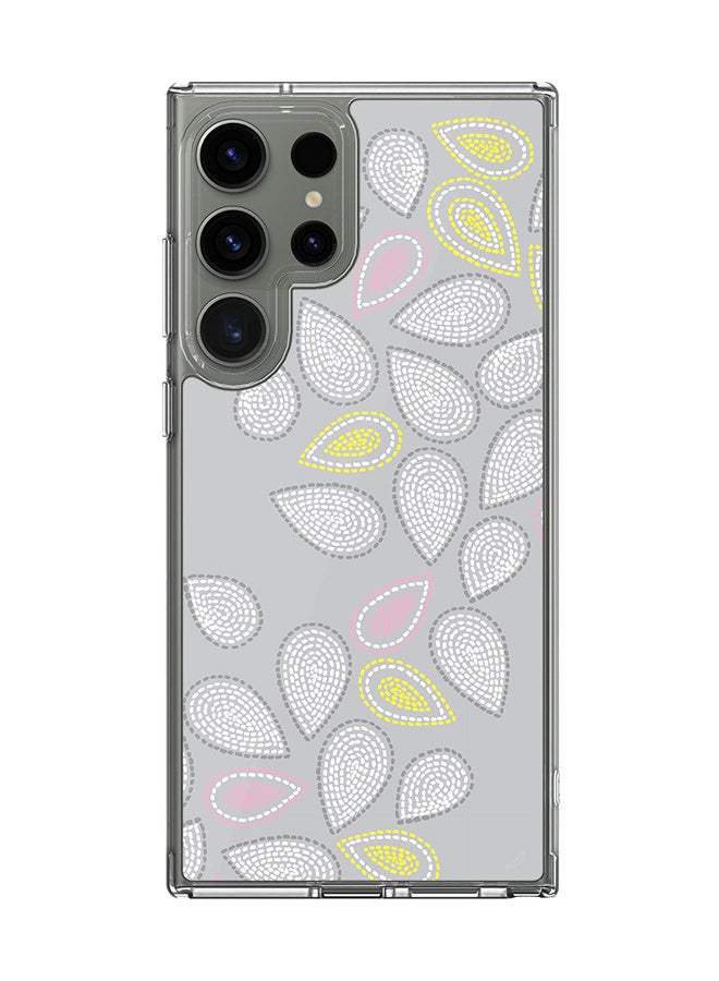 Stylizedd Classic Clear Case for Samsung Galaxy S24 Ultra , Hybrid Soft Case Flexible Edges TPU PC Gel Thin Transparent Cover - Teardrop Stitches Full Print - Image 1