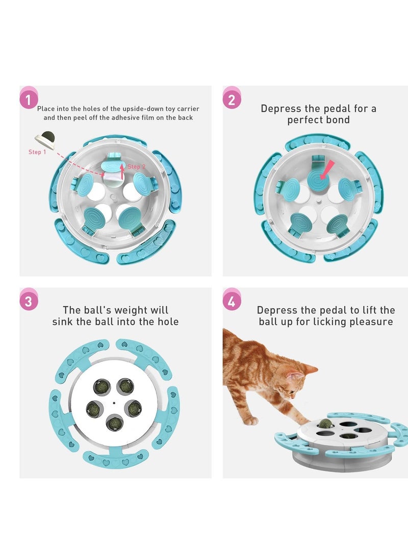 KASTWAVE Catnip Cat Toy, Innovative Whack a Mole Toy with 5 Catnip Balls, Safe, Healthy & Edible Kitty Licking Toys, Kitten Teeth Cleaning Toys - Image 3