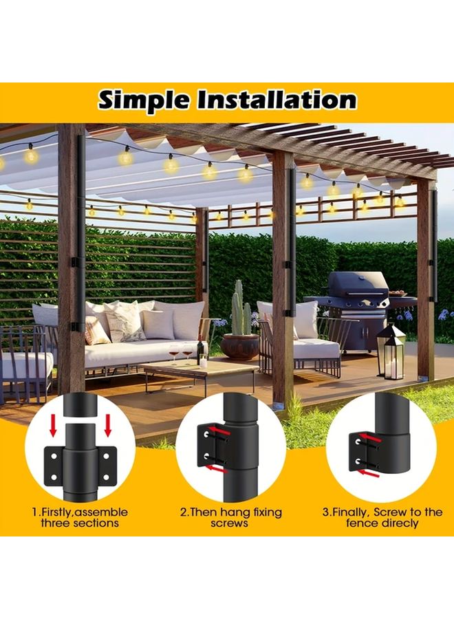 2Pack 4FT Black Metal String Light Poles With Fork For Outdoor Garden Patio - Image 5