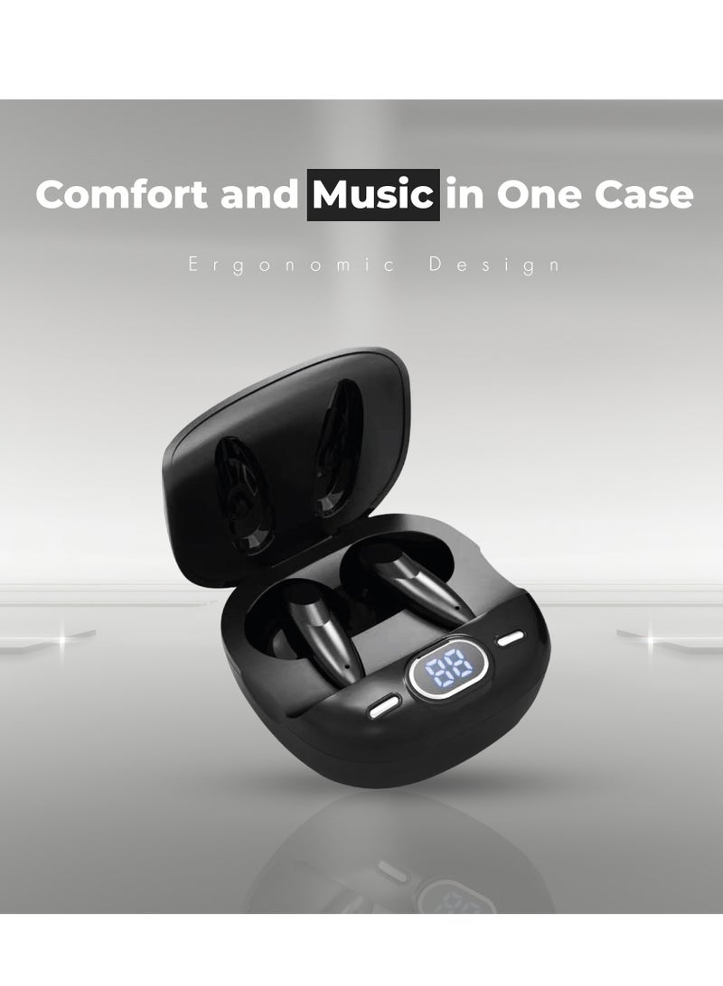 موديكس سماعات بلوتوث Moodix KI23J153 مع شاشة عرض الطاقة LED وتحكم ذكي باللمس، أسود - Image 3