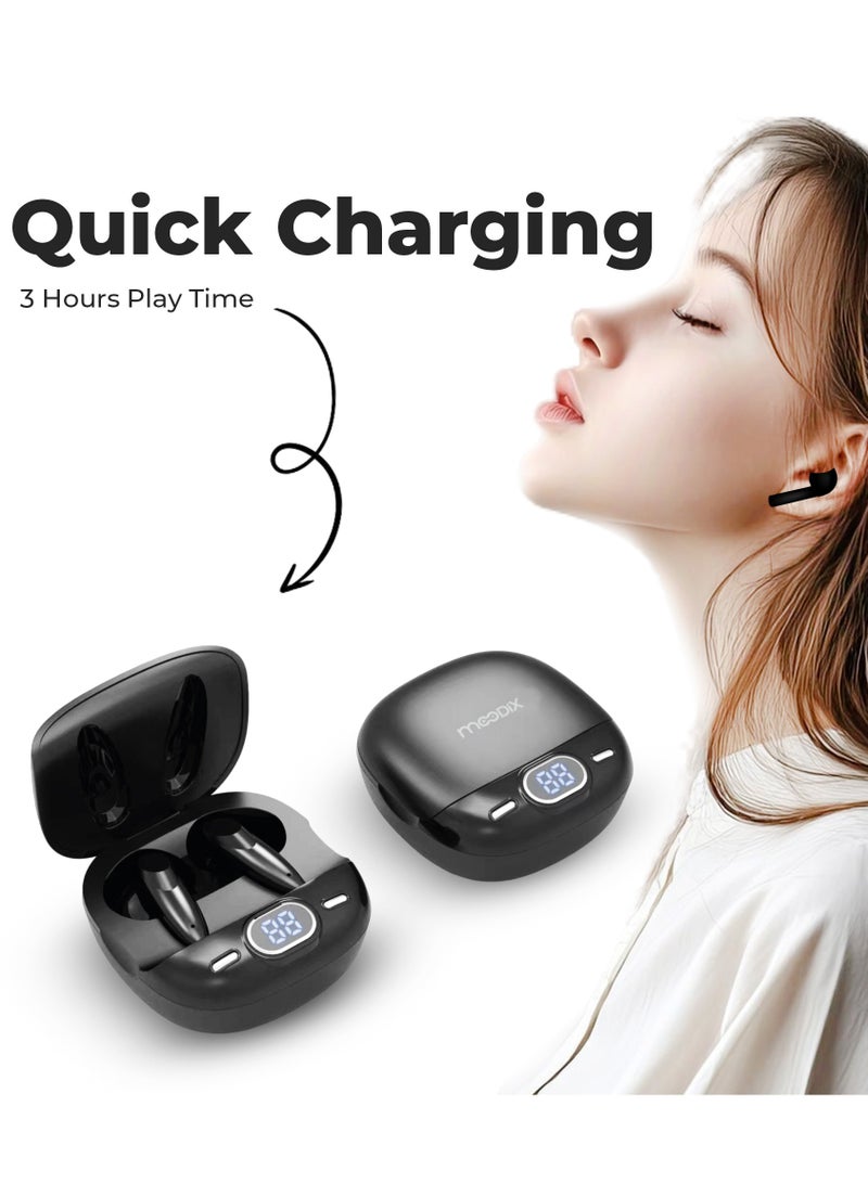 موديكس سماعات بلوتوث Moodix KI23J153 مع شاشة عرض الطاقة LED وتحكم ذكي باللمس، أسود - Image 4