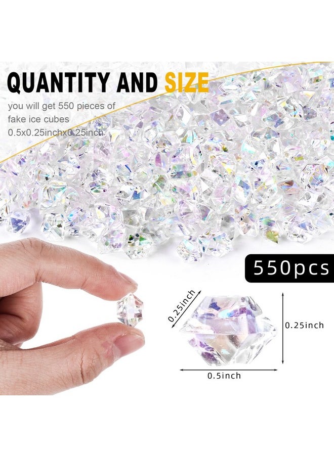 DomeStar DomeStar 550PCS Bright Clear Vase Fillers, Acrylic Fake Crushed Ice Rocks Fish Tank Vase Centerpiece Party Table Scatter Props Display  - Image 2