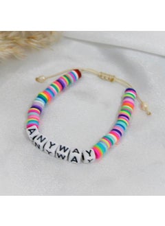 Slons Aksesuar Slons Accessory Fimo Bracelet Anyway Written 