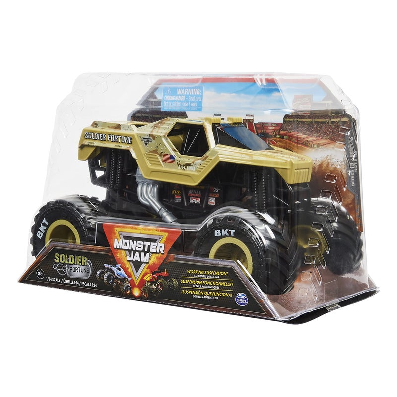 Monster Jam مونستر جام، شاحنة الوحش الرسمية سولجر فورتشن، مركبة مصبوبة لجمعها، مقياس 1:24، ألعاب للأطفال الأولاد من عمر 3 سنوات وما فوق - Image 4